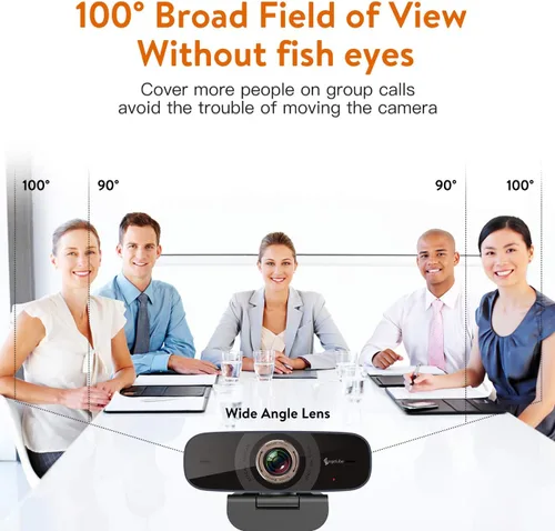 Vista 6 de Cámara web de PC con micrófono, cámara USB 1080p para videollamadas y grabación de videoconferencia/enseñanza en línea/reunión de negocios