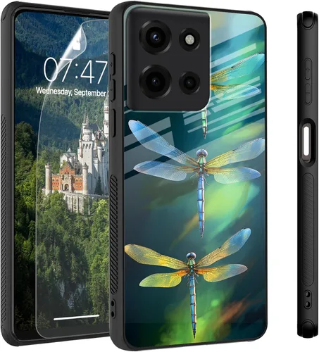 Vista 15 de Funda para Motorola Moto Edge 2022, cubierta trasera de vidrio templado con protector de pantalla, funda protectora a prueba de golpes para Motorola