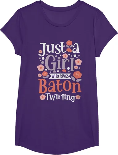 Vista 17 de A Girl Who Loves Baton Twirling - Camiseta de giro Majorette Twirler, Negro