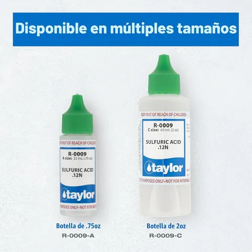Vista 4 de Taylor Technologies R-0009-A, reactivo ácido sulfúrico .12N, 0.75 onzas El recambio de cuentagotas prueba la alcalinidad total en piscinas y spas
