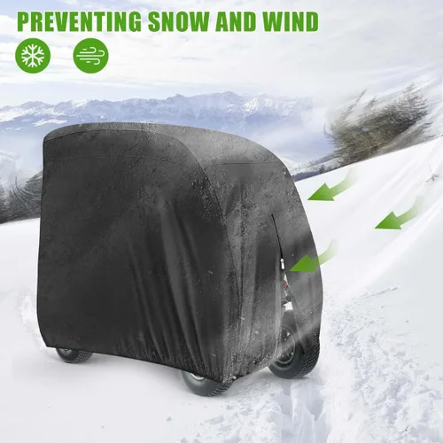 Vista 8 de KISEER Funda impermeable para carrito de golf 420D para 4 pasajeros para EZ GO Club Car Yamaha, a prueba de sol y polvo