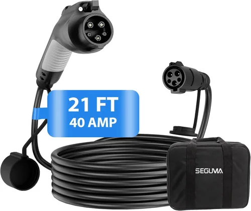 Vista 8 de Cable de extensión de cargador EV, cable de extensión J1772 de 40 amperios de 21 pies compatible con cargadores de vehículos eléctricos SAE J1772