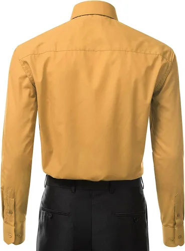 Vista 3 de Berlioni Italy Camisa de vestir de manga larga sólida para hombre