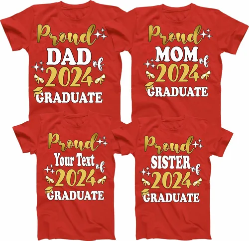 Vista 8 de Grad Shirts, Senior Class of 2025, Graduation Class of 2025 Gold Family Proud MOM DAD Graduate Tees Custom T-Shirt.