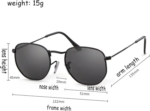 Vista 5 de DQbhzh Small Square Polarized Sunglasses 3 Pack for Women Men Polygon Hexagon Sun Glasses Retro Trendy UV400 Protection