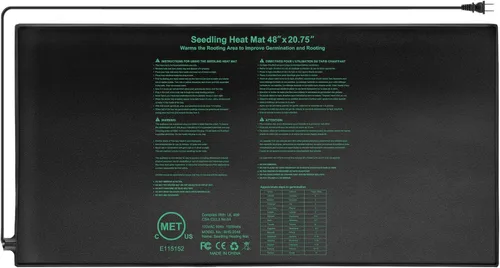 Vista 9 de Alfombrilla térmica de plántulas con certificación MET mejorada de 10 x 20.75 pulgadas, almohadilla térmica impermeable para germinación