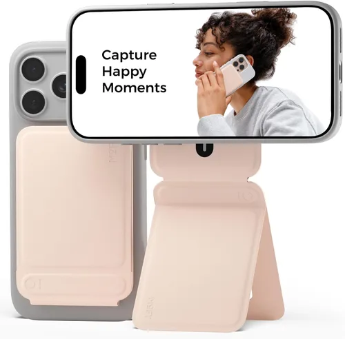 Vista 11 de MOFT Soporte de trípode para teléfono para iPhone, soporte para iPhone multiángulo, soporte para teléfono ligero y portátil, imanes fuertes, cuero