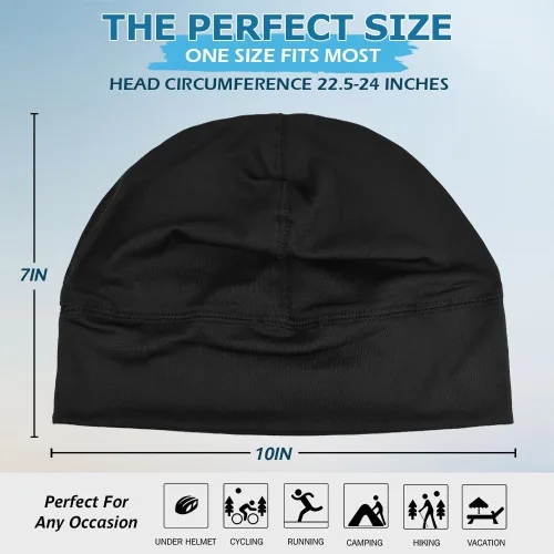 Vista 5 de Headshion Gorras refrescantes de calavera para hombres y mujeres, paquete de 2 unidades, forro de casco fino y ligero para ciclismo