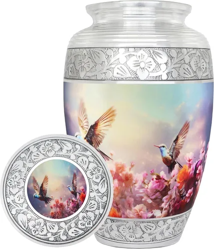 Vista 4 de NANIURN Urna para cenizas para mujeres u hombres, urnas de cremación para cenizas humanas de adultos mujeres y hombres, decorativa funeraria