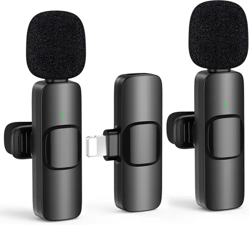 Vista 9 de Micrófono de solapa inalámbrico USB C Mini para iPhone 15 16, dispositivos iOS y Android, micrófono de solapa con reducción de ruido para grabación