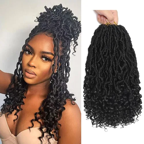 Vista 22 de Extensiones de cabello de ganchillo de 12 pulgadas de pelo sintético de ganchillo 1B, extensiones de cabello de ganchillo suaves