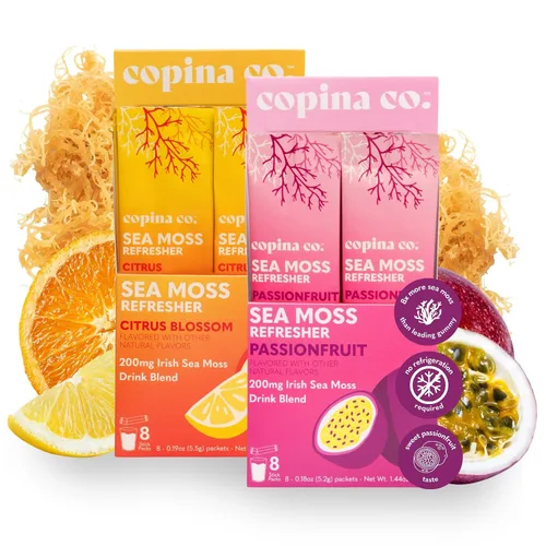 Vista 13 de Copina Co. Refrescante orgánico de musgo marino irlandés para la salud intestinal y el apoyo inmunológico 200 mg Sabor a flor de cítricos