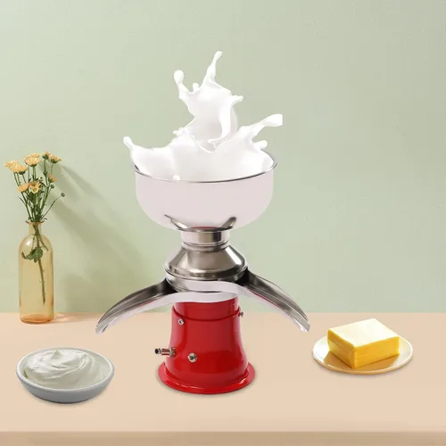 Vista 7 de Separador centrífugo eléctrico de crema de leche, desnatador de leche de acero inoxidable 304 con capacidad de tazón de 5 L, 10500 RPM, salida de 50