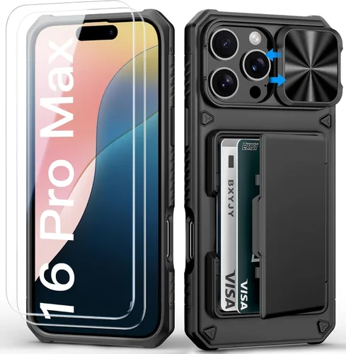 Vista 11 de BXYJY Funda tipo cartera para iPhone 15 Pro, tarjetero (4-5 tarjetas)