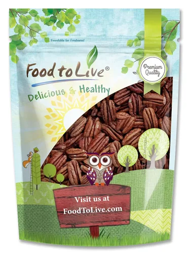 Vista 8 de Food to Live - Mitades de nueces tostadas secas con sal del Himalaya, 4 onzas - Nueces de pecana ligeramente saladas tostadas al horno, buena fuente