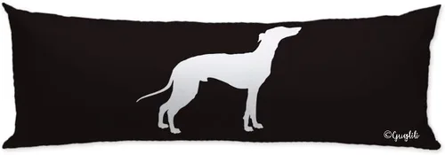 Vista 8 de Funda de almohada con silueta de galgo italiano, color blanco, con cremallera, para decoración del hogar, sofá, cama, 20 x 54 pulgadas 10