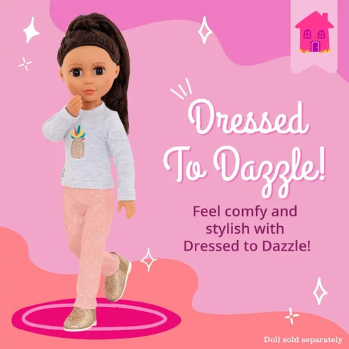 Vista 10 de Glitter Girls Accesorios para muñecas de 14 pulgadas - Juego de mochila y fiesta de pijamas - Tie - Saco de dormir teñido, almohada arcoíris