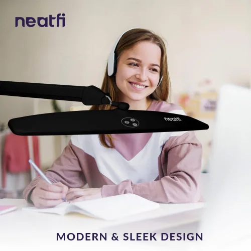 Vista 3 de Neatfi Elite - Lámpara de trabajo HD XL, 1600 lúmenes, 84 LED SMD, 6500K, atenuación no polar, luz de escritorio para el hogar, la oficina y la sala