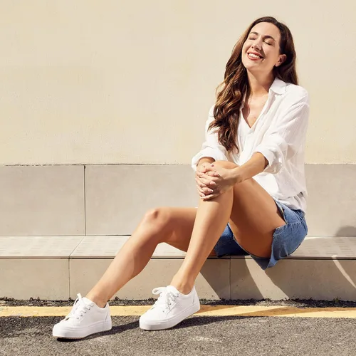 Vista 2 de JABASIC Zapatos deportivos de plataforma transpirables con cordones para mujer
