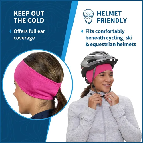 Vista 30 de TrailHeads - Diadema para mujer, diseño de cola de caballo, con banda para la oreja que absorbe la humedad, ideal para correr