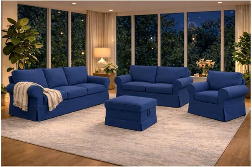 Vista 4 de Ektorp - Funda de sofá biplaza de algodón compatible con IKEA de 2 asientos Reemplazo resistente de la cubierta de dos asientos de algodón Ektorp
