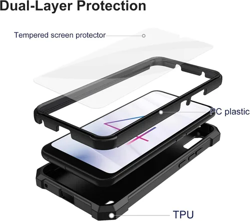 Vista 3 de Ailiber Funda para teléfono Gabb Phone4, funda Gabb Phone 4 con protector de pantalla, protección de doble capa, parachoques de TPU en esquina a