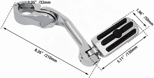 Vista 6 de FOVPLUE Estriberas de carretera de 1.25 pulgadas, clavijas ajustables en ángulo largo con soportes para Harley Touring Street Glide Electra Glide