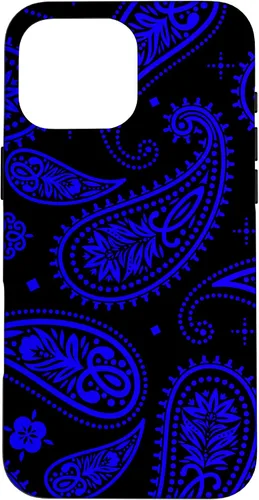 Vista 19 de Black Blue Paisley Bandana Vintage Floral Boho Pattern Case for iPhone 17