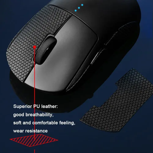 Vista 6 de MTLDOIK Cinta de agarre antideslizante para mouse inalámbrico para juegos, negro, 0.787 in