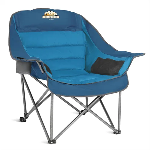 Vista 12 de Colegence Juego de 2 Sillas de Camping Acolchadas XL de Gran Tamaño, Sillas de Césped Anchas de Servicio Pesado, Soportan 450 LBS, Silla de Camping