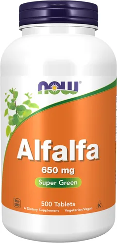 Vista 8 de NOW Suplementos, Alfalfa 650 mg fuente de vitamina K, Superalimentos verdes, 250 tabletas