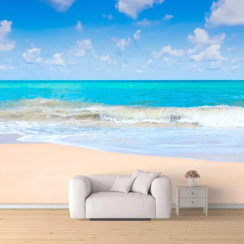Vista 10 de SIGNFORD Mural de pared romántica playa extraíble, adhesivo de pared para dormitorio, sala de estar, 66 x 96 pulgadas