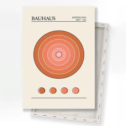 Vista 15 de Bauhaus - Arte de pared moderno de mediados de siglo, póster geométrico de Bauhaus, bloque de color azul y naranja, impresiones artísticas