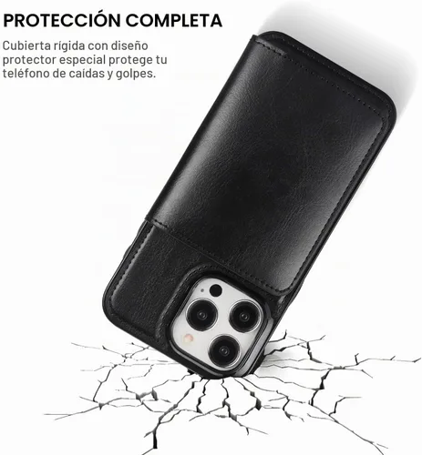 Vista 6 de KIHUWEY - Funda tipo cartera para iPhone 15 Pro Max, piel con tarjetero
