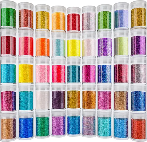 Vista 8 de Juego de 36 colores surtidos con purpurina ultrafina, polvo holográfico con purpurina para vasos, slime, resina epoxi, artes y manualidades
