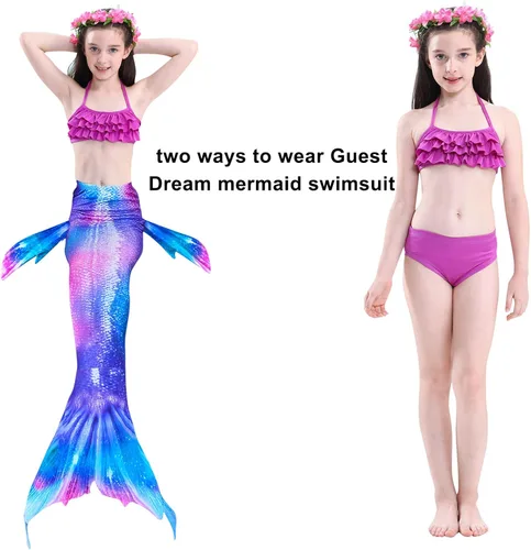 Vista 6 de Mermaid Tails - Traje de baño de princesa para niñas Cerulean