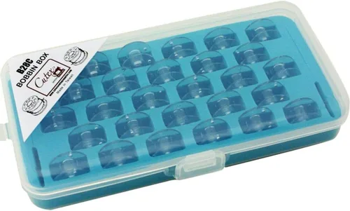 Vista 2 de Cutex Paquete de 28 bobinas transparentes Singer Class 15J con estuche de almacenamiento