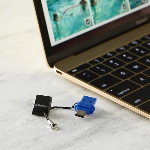 Vista 7 de Verbatim Unidad flash USB 3.2 Gen 1 Dual OTG Store 'n' Go de 32 GB para dispositivos USB-C, unidad de pulgar tipo C 2 en 1 2-in-1 OTG Type-C Thumb