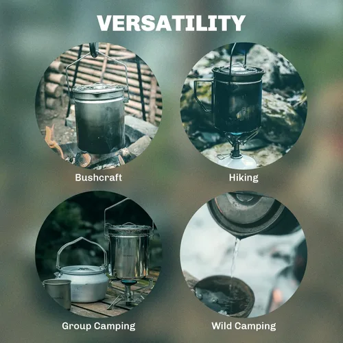Vista 5 de Firemaple Antarcti Stainless Steel Pot - Food Grade SUS304 Camping Pot with Steaming Function - Lightweight and Durable for Outdoor Cooking