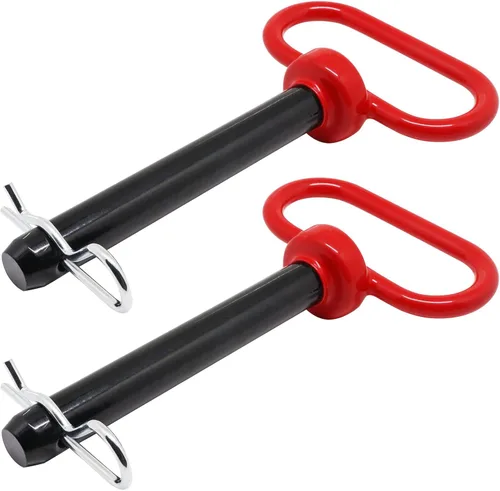 Vista 26 de Pasador de enganche de remolque, pasador de enganche de remolque de tractor de 1/2 pulgada y clip, pasadores de remolque con mango negro recubierto