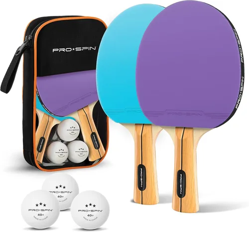 Vista 10 de PRO-SPIN Palas de Ping Pong - Set de alto rendimiento con raquetas de tenis de mesa premium, pelotas de ping pong de 3 estrellas, estuche