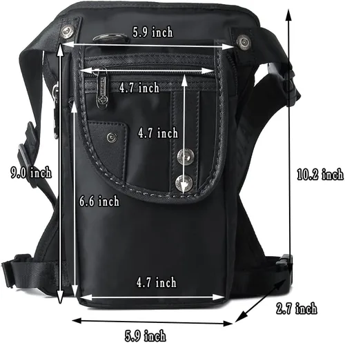 Vista 22 de Riñonera táctica al aire libre para hombres y mujeres, bolsa multifuncional para el muslo para motocicleta, bicicleta, senderismo, viajes, pesca