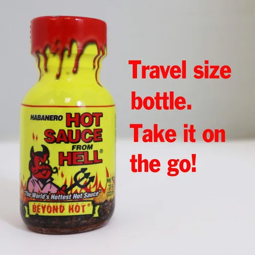 Vista 5 de Xtreme Heat - Juego de botellas de salsa picante gourmet, tamaño de viaje, paquete de 4, prueba si te atreves, regalos de Navidad gourmet perfectos