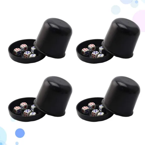 Vista 7 de NUOBESTY Juego de dados para juegos de dados profesionales para mentirosos Farkle Bar Ktv caja de dados anti trampas con 5 dados (negro)