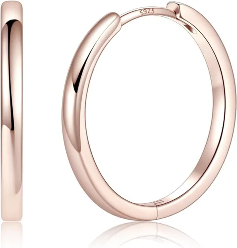 Vista 30 de Aretes de aro chapados en oro de 14 quilates para mujer, aretes de Dorado