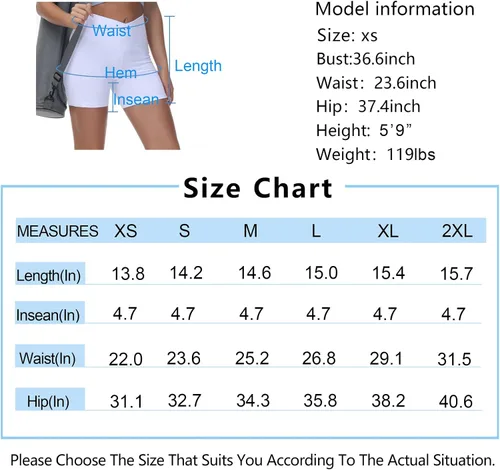 Vista 7 de Pantalones cortos de entrenamiento de cintura cruzada para mujer, con control de abdomen, de elastano, con bolsillos profundos