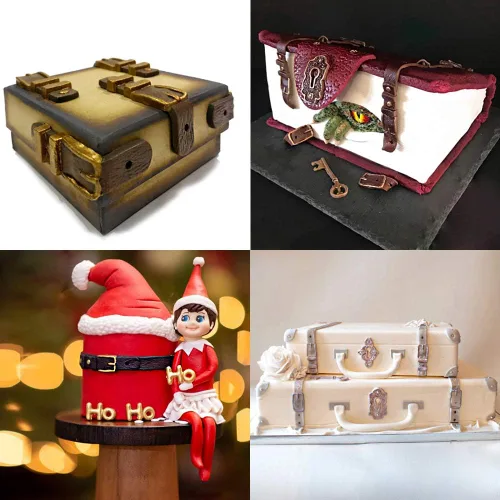 Vista 4 de Lock Key - Molde de silicona para fondant, paquete de 3 tornillos de arcilla para cinturón, molde de correas para chocolate, decoración de pasteles