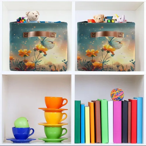 Vista 7 de senya Cesta de almacenamiento 1 unids grande plegable bolsa de ropa rectangular plegable tela cesta de lavandería plegable cubo de lavado plegable