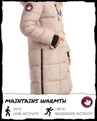 Vista 5 de CANADA WEATHER GEAR Chaqueta de invierno para mujer, parka pesada y larga con burbujas (S-XL)