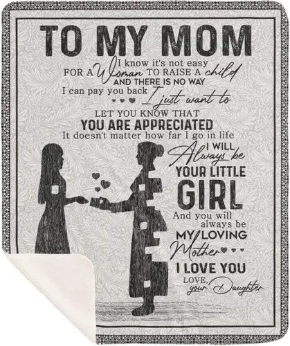 Vista 13 de Manta personalizada para mamá de hija e hijo, manta personalizada para el día de la madre con nombres de los niños, manta con texto en inglés «To My